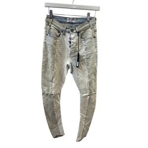 NWT One Teaspoon 26 Kidds Fiasco Coconut Skinny Bow Leg Rip Knee Low Waist Jeans
